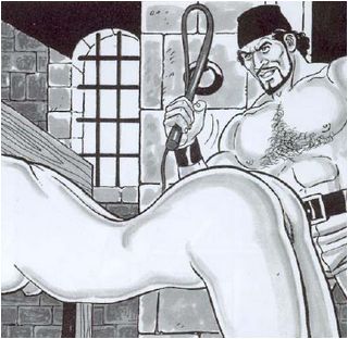 whipped in the cartoon dungeon and pillory