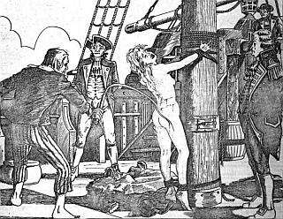 naked blonde tied to the mast and whipped by pirates