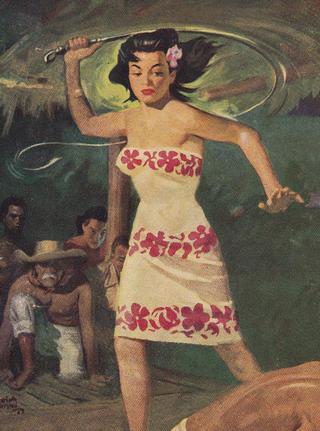 woman laying on a whip