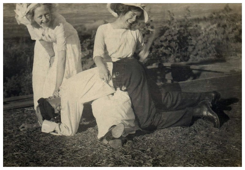 husband spanked by his wife -- and his mother helps her!