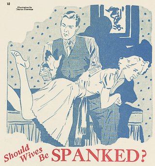 illustration for a wife spanking article from 1939