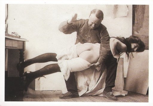 vintage otk wife-spanking postcard